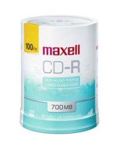 Maxell CD-R Media Spindle, 700MB, Pack Of 100