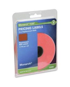 Monarch Pricemarker Labels, 2-Line, Fluorescent Red, Pack Of 3,500 (2 Rolls)