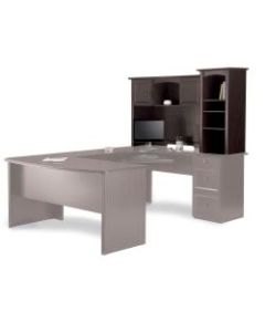 Realspace Broadstreet 65inW Hutch for U-Shaped Desk, Walnut