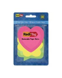 Redi-Tag Designer Self-Stick Notes, 2 9/16in x 2 9/16in, Assorted Neon Shapes, 50 Sheets Per Pad, Pack Of 3 Pads