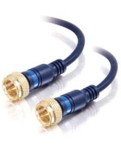 C2G 12ft Velocity Mini-Coax F-Type Cable - F Connector - F Connector - 12ft - Blue