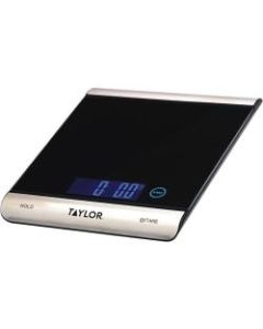 Taylor 3851 High-Capacity Digital Kitchen Scale - 33 lb - Black, Brushed Stainless Steel