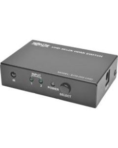 Tripp Lite 2-Port HDMI Switch for Video & Audio 4K x 2K UHD 60 Hz w Remote - 3840 &times; 2160 - 4K - 2 x 1 - 1 x HDMI Out
