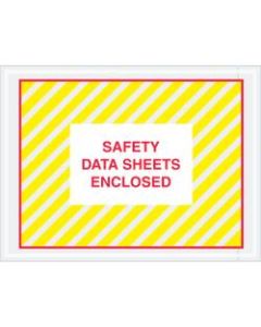 Tape Logic Preprinted Packing List Envelopes, SDS, Safety Data Sheets Enclosed, 4 1/2in x 6in, Printed Clear, Case Of 1,000