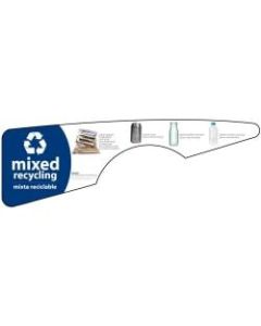 Recycle Across America Mixed Standardized Recycling Labels, MXD-TRI, 15 7/16in x 5 3/8in, Navy Blue