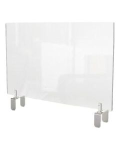 Ghent Partition Extender, Attached Clamp, 30inH x 24inW x 3-7/8inD, Clear