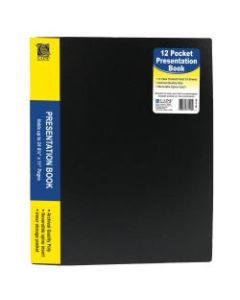 C-Line Bound Sheet Protector Presentation Book, 12 Pockets, 8 1/2in x 11in, Black, Pack Of 6
