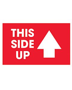 Tape Logic Preprinted Shipping Labels, DL1481, Arrow With "This Side Up", 5in x 3in, Red/White, Roll Of 500