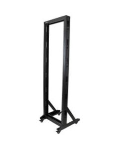 StarTech.com 2-Post Server Rack with Sturdy Steel Construction and Casters - 42U - For Server, LAN Switch, Patch Panel - 42U Rack Height x 19in Rack Width - Black - Steel - 661.87 lb Maximum Weight Capacity - 661.39 lb Static/Stationary Weight Capacity