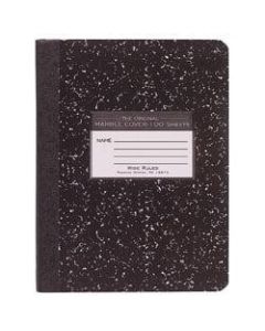 Roaring Spring Composition Book, 7 1/2in x 9 3/4in, Wide Ruled, 100 Sheets, Black Marble