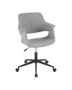 LumiSource Vintage Flair Mid-Century Modern Mid-Back Chair, Gray/Black