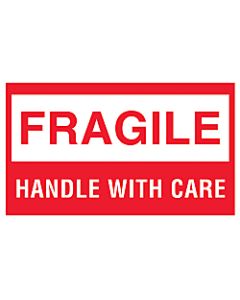 Tape Logic Preprinted Shipping Labels, DL1070, Fragile, "FragileHandle With Care", 3in x 5in, Red/White, Roll Of 500