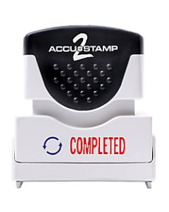 ACCU-STAMP2 Pre-Ink Message Stamp, "Completed", Red/Blue
