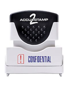 ACCU-STAMP2 Pre-Ink Message Stamp, "Confidential", Red/Blue