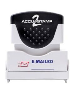 ACCU-STAMP2 Pre-Ink Message Stamp, "Emailed", Red/Blue