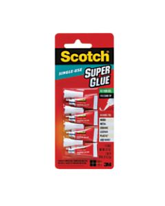 Scotch Super Glue Gel, Single-Use, 0.07 Oz., Clear, Pack Of 4 Tubes