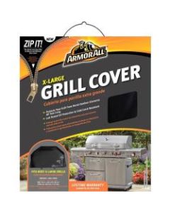 Armor All X-Large Grill Cover - Supports Grill - Durable, Hook & Loop Closure, Handle, Ventilated, Double Stitched, Reinforced, Zippered, UV Resistant, Crack Resistant