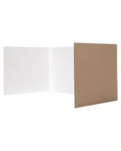 Flipside White Tri-fold Study Carrel - 48in Width x 12in Height - Corrugated - White
