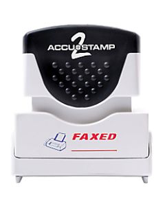 ACCU-STAMP2 Pre-Ink Message Stamp, "Faxed", Red/Blue