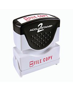 ACCU-STAMP2 File Copy Stamp ,Shutter Pre-Inked One-Color FILE COPY Stamp, 1/2in x 1 5/8in Impression, Red Ink