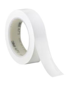 3M 471 Vinyl Tape, 3in Core, 1in x 36 Yd., White, Case Of 36