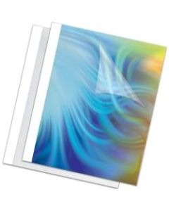 Fellowes Thermal Presentation Covers - 1/8in, 30 sheets, White - 11in Height x 8.5in Width x 0.3in Depth - 120 mil Thickness - 30 x Sheet Capacity - 9 3/4in x 11 1/8in Sheet - Rectangular - White - PVC Plastic - 10 / Pack