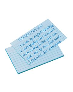 Oxford Color Index Cards, Ruled, 3in x 5in, Blue, Pack Of 100