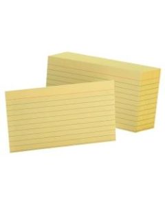 Oxford Color Index Cards, Ruled, 3in x 5in, Canary, Pack Of 100