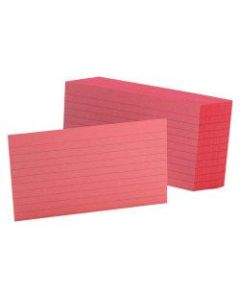 Oxford Color Index Cards, Ruled, 3in x 5in, Cherry, Pack Of 100