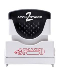 ACCU-STAMP2 Pre-Ink Message Stamp, "Faxed", Red