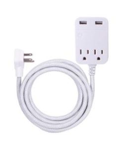 GE Pro 2-Outlet/2-USB Surge Protector, 10ft, 38432