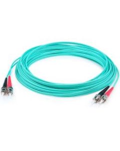 AddOn 4m ST (Male) to ST (Male) Aqua OM4 Duplex Fiber OFNR (Riser-Rated) Patch Cable - 100% compatible and guaranteed to work in OM4 and OM3 applications