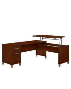 Bush Furniture Somerset 3 Position Sit to Stand L Shaped Desk, 72inW, Hansen Cherry, Standard Delivery