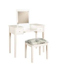 Linon Vanity Set With Butterfly Bench, White