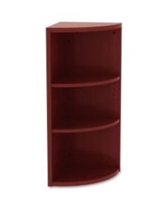 Lorell Essentials Series 36inH 3-Shelf Corner Bookcase, Mahogany
