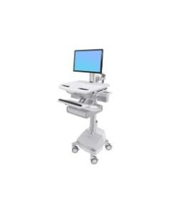 Ergotron StyleView Cart with LCD Pivot, SLA Powered, 2 Drawers -  - aluminum, zinc-plated steel, high-grade plastic - screen size: up to 24in - output: 120 V - 66 Ah - lead acid)