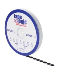 Tape Logic Sticky Back Hook Dots, 3/4in, Black, Pack of 1028 Dots