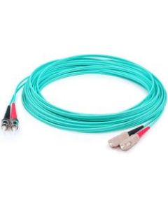 AddOn 10m SC (Male) to ST (Male) Aqua OM3 Duplex Fiber OFNR (Riser-Rated) Patch Cable - 100% compatible and guaranteed to work