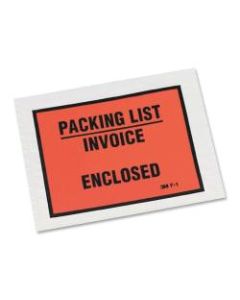 3M Full View Packing List/Invoice Enclosed Envelopes, Orange, Case Of 1,000 Envelopes