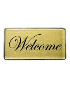 The Mighty Badge do-it-yourself Aluminum Signage Kit, 1 1/2in x 3in, Gold, Pack of 10