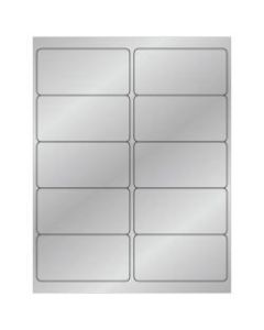 Office Depot Brand Foil Rectangle Laser Labels, LL211SR, 4in x 2in, Silver, 10 Labels Per Sheet, Case Of 100 Sheets