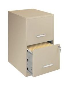 Lorell SOHO 18inD Vertical 2-Drawer File Cabinet, Metal, Putty