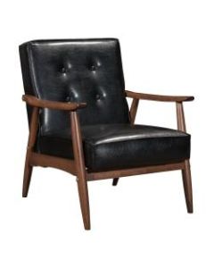 Zuo Modern Rocky Arm Chair, Black/Walnut