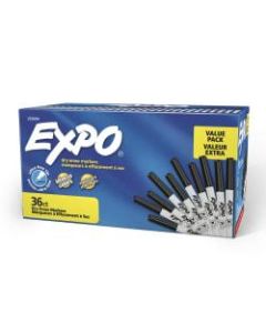 EXPO Low-Odor Ultra-Fine Tip Dry-Erase Markers, Black, Pack Of 36