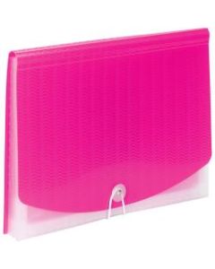 Smead Letter Expanding File - 8 1/2in x 11in - 7 Pocket(s) - 6 Divider(s) - Polypropylene - Multi-colored, Pink, Clear - 1 Each