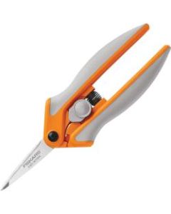 Fiskars Easy Action Micro-Tip Scissors, 5in, Pointed, Gray
