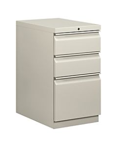 basyx by HON 20inD Vertical 3-Drawer File Cabinet, Metal, Light Gray