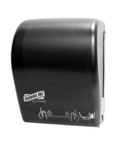 Genuine Joe Solutions Touchless Hardwound Towel Dispenser - Touchless, Hardwound Roll - Black - Touch-free, Anti-bacterial - 1 Each