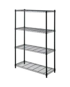 Realspace Wire Shelving, 4-Shelves, 54inH x 36inW x 14inD, Black