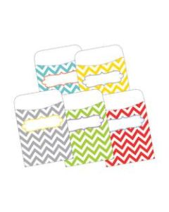 Barker Creek Peel & Stick Library Pockets, 3 1/2in x 5 1/8in, Chevron Beautiful, Pack Of 30